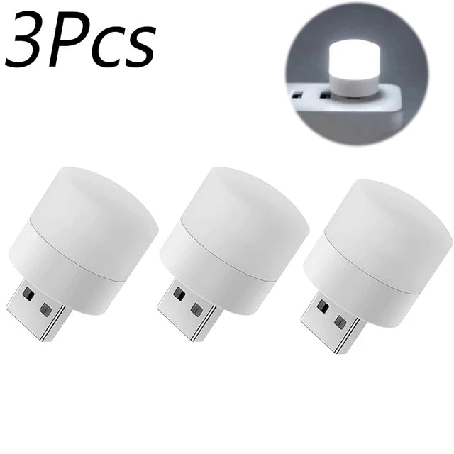1/10Pcs Mini USB Night Light Warm White Eye Protection Book Reading Light USB Plug Computer Mobile Power Charging LED Night Lamp - covers4phones