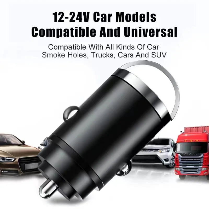 100W USB Car Charger Dual Ports Fast Charging Car Phone Charger For iPhone Samsung Xiaomi Quick Charge 3.0 Type C Charger In Car - covers4phones