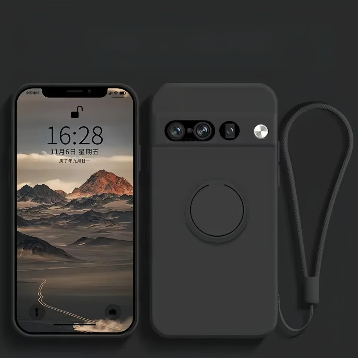 Magnetic Ring Holder Stand Liquid Silicone Phone Case for Google Pixel 9 8 8A 7 Pro XL 7A 6A Candy Colour Shockproof Soft Cover