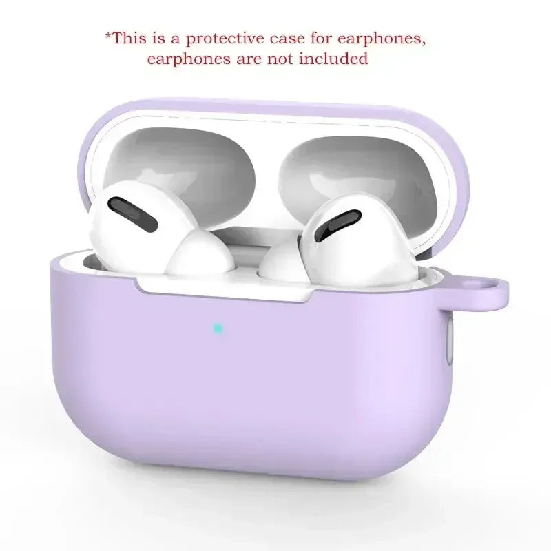 For AirPods Pro Protective Case Silicone New Solid Color Apple Bluetooth Headset Soft Case Protective Cover - covers4phones