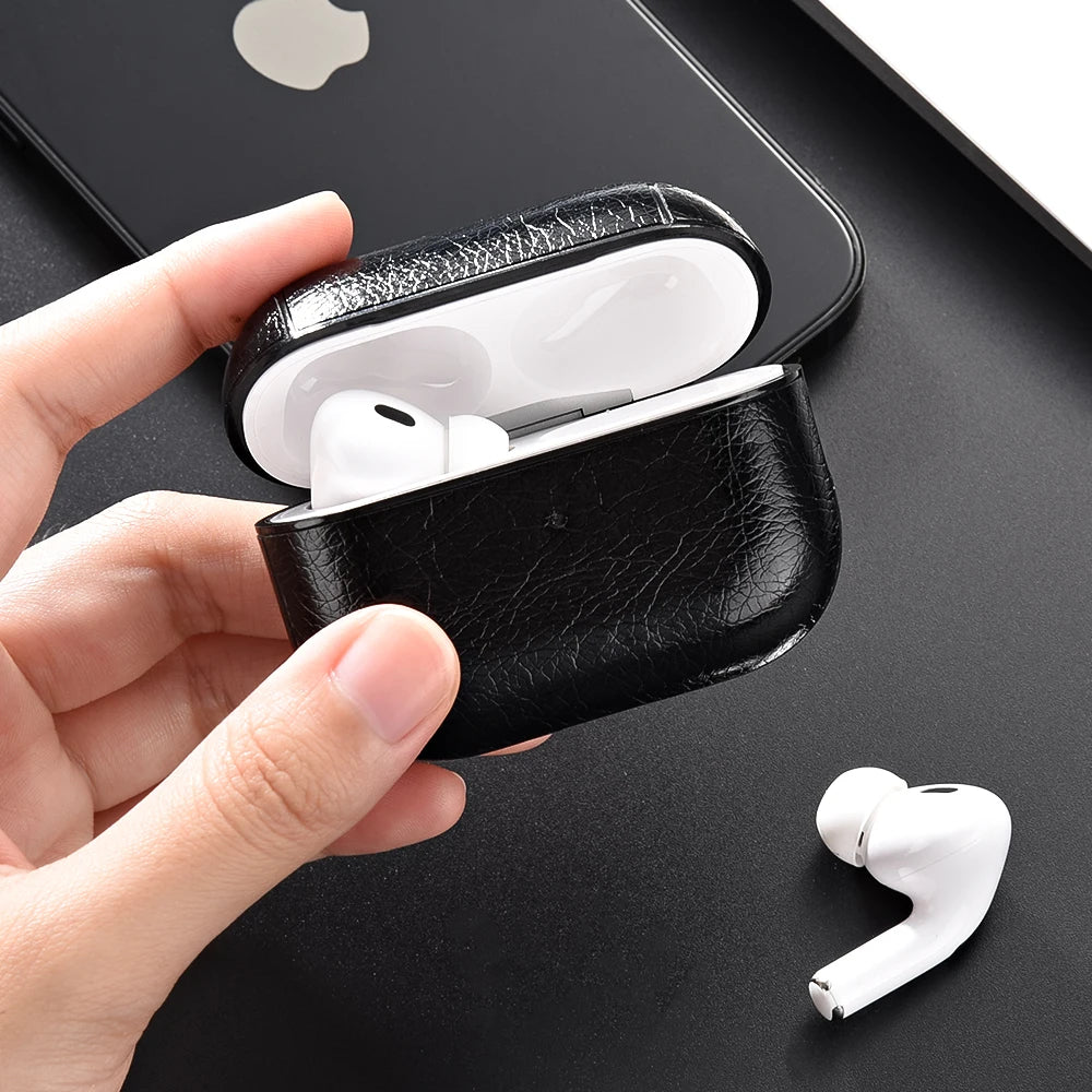 For Airpods Pro 2 Case Leather Business Earphone Case Headset Shell Headphone Cover For Apple Air Pod 3 Pro 2nd Generation USB C - covers4phones