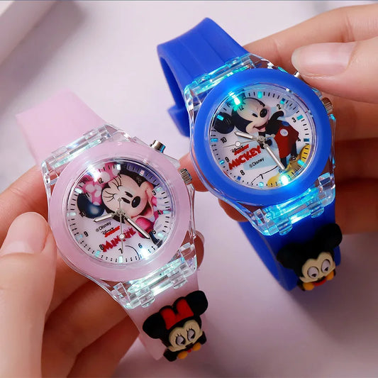 3D Mickey Children Watches Girls Color Light Source Silicone Minnie Kids Watch Ladies Quartz Clock Gifts Relogio Feminino - covers4phones