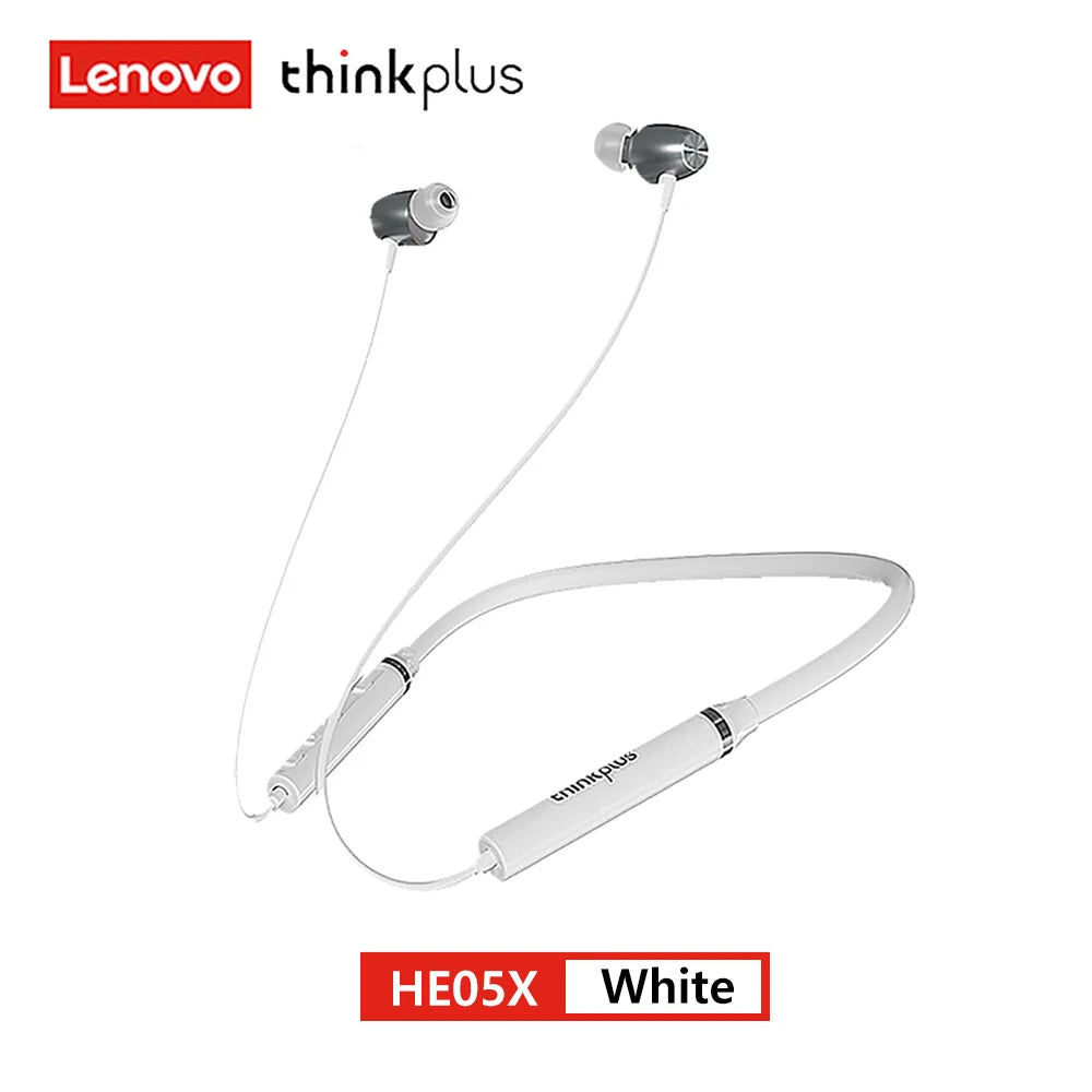 100% Original Lenovo HE05X Bluetooth 5.0 Earphones Waterproof Wireless HIFI Sound Magnetic Neckband Headset 8H Sports Headphones