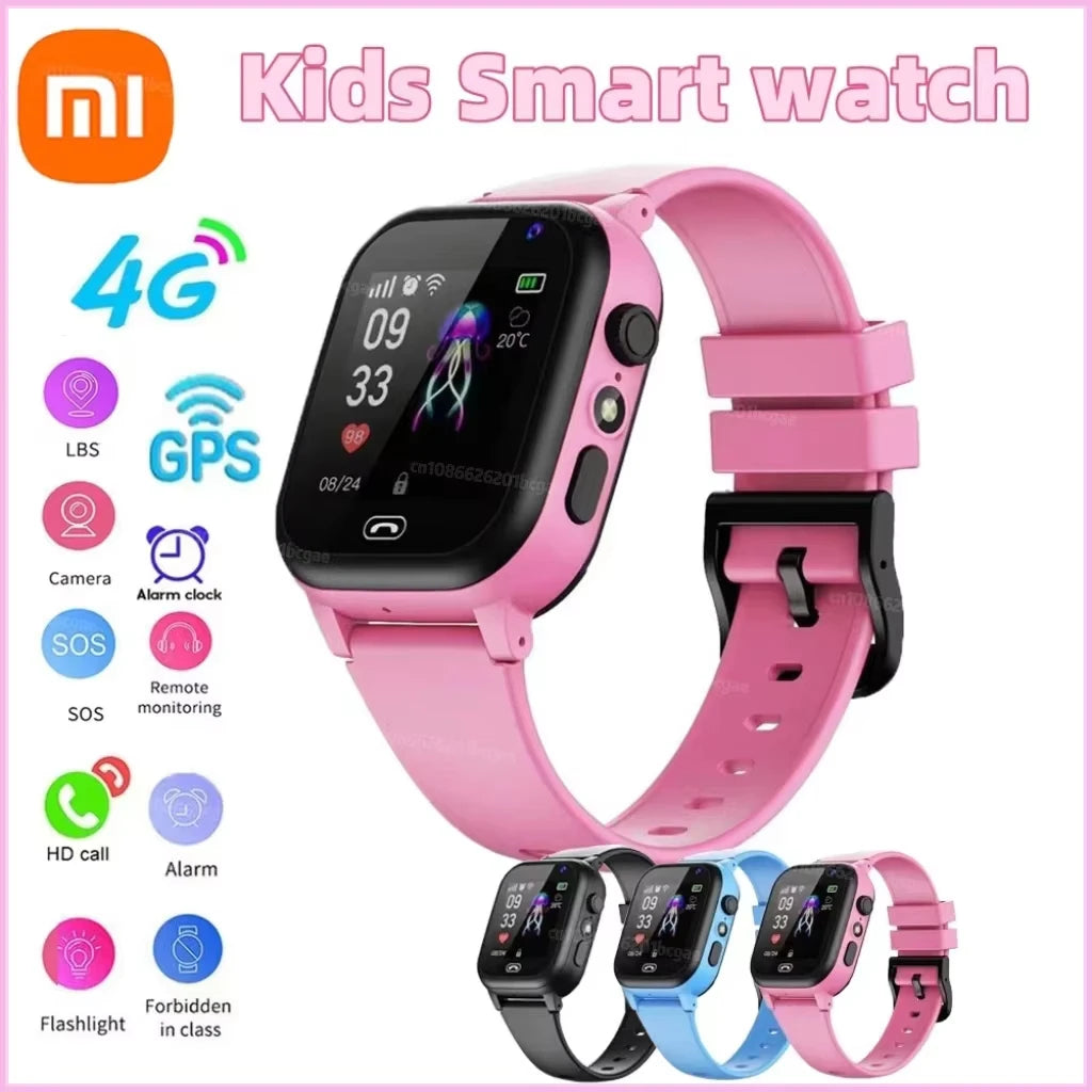Xiaomi Kids 4G Smart Watch SOS GPS Location Video Call Sim Card Child SmartWatch Camera Waterproof Upgrade Watch For Boys Girls - covers4phones