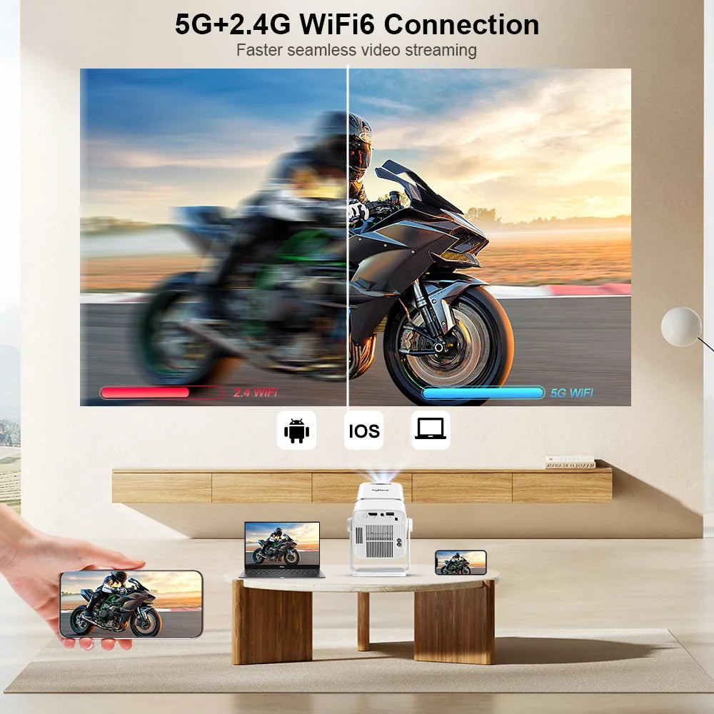 ThundeaL 4K Full HD Projector FHD TD80W Android WiFi 3D Home Theater TD80 Portable Beam Projector Meeting Video Movie PK HY320 - covers4phones