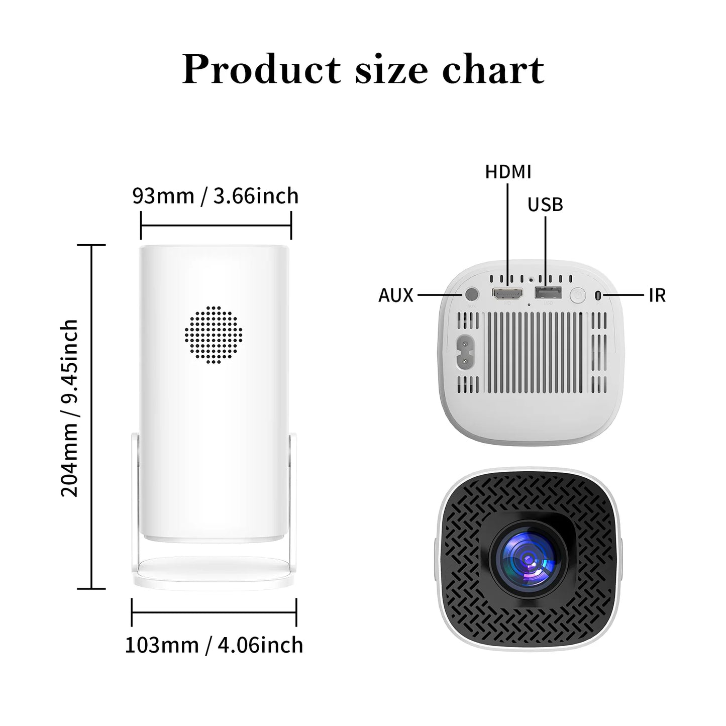 P30 Smart Mini Projector Android 11 WiFi6 Support 4K 1080P BT5.0 Projector 1280*720P Home Cinema Portable Projector - covers4phones