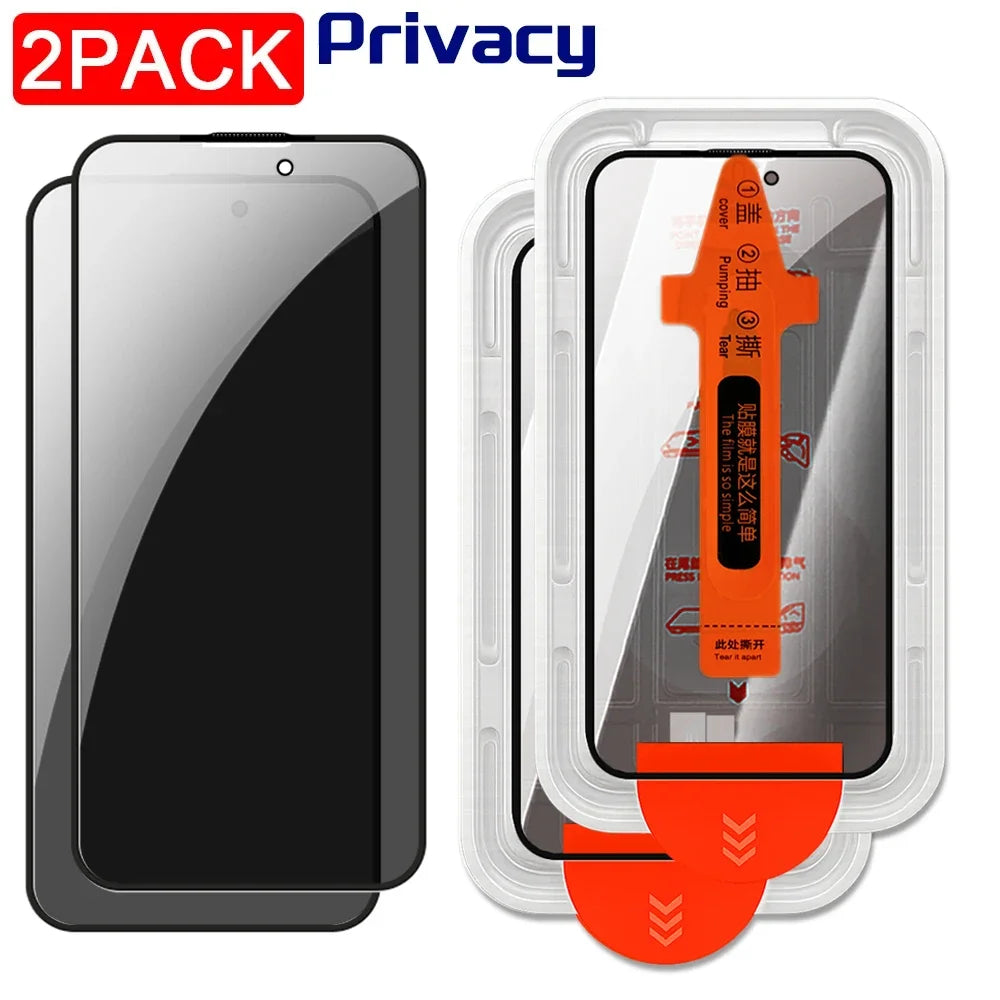 1/2/3Pcs Dust Free Installation Privacy Screen Protector for IPhone 16 17 Pro Max Plus 17 Air Anti-spy / HD Clear Tempered Glass