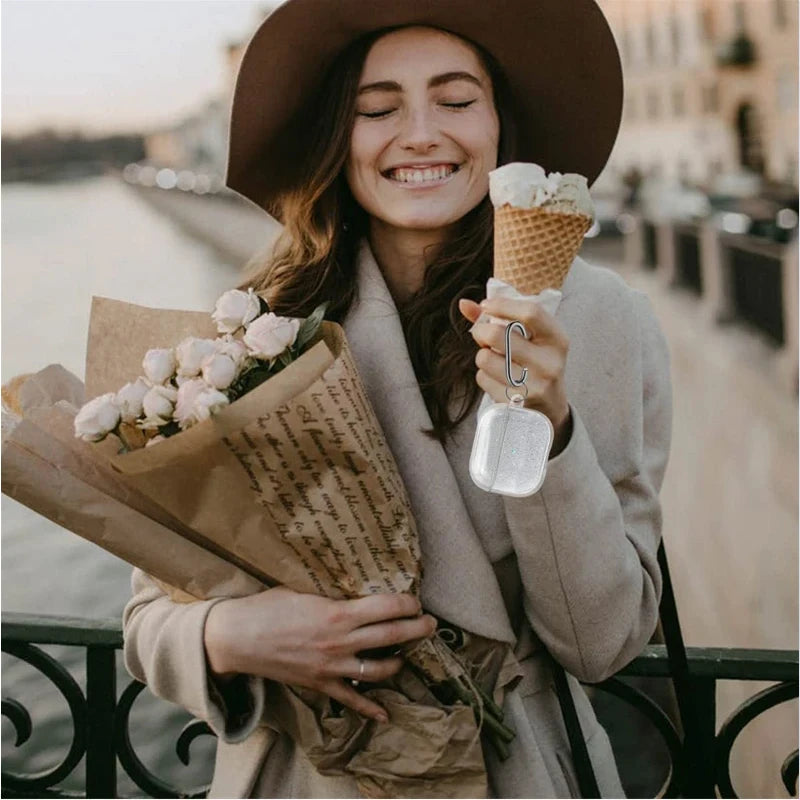 Bling Glitter Soft TPU Earphone Case with Keychain for Airpods Pro 2 2022 2nd Generation Air Pods 3 1 3rd Gen Cover Accessories - covers4phones