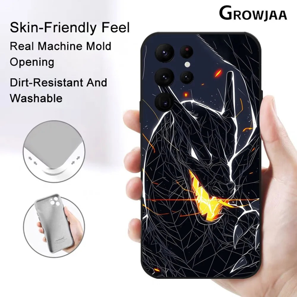 Pikachu Charizard Mimikyu Phone Case For Samsung Galaxy S25 S24 S22 S23 Ultra S21 S20 Plus 5G Protective Silicone Funda