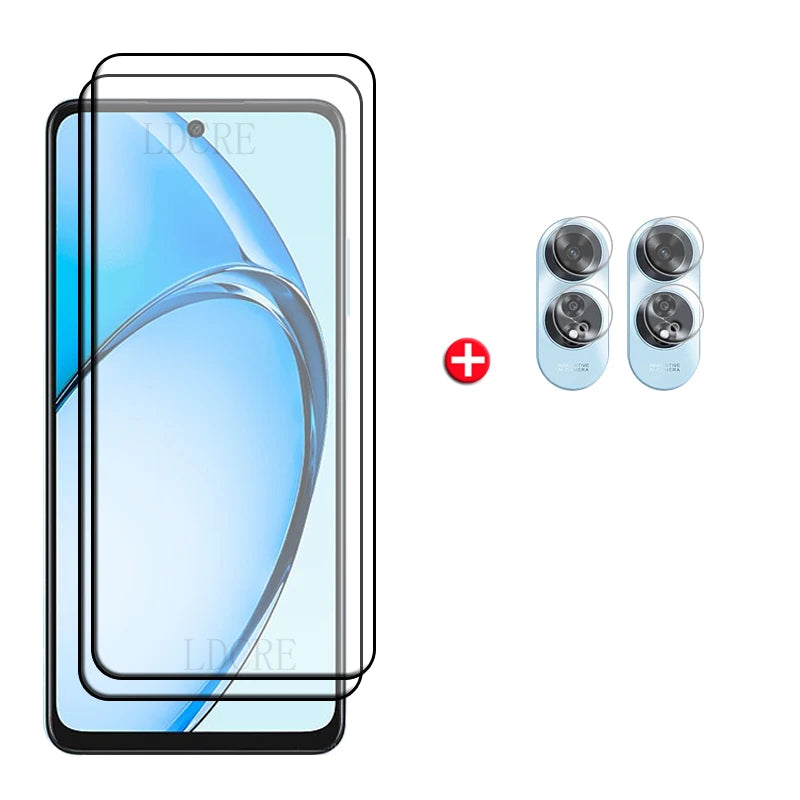 6-in-1 For OPPO A60 Glass For OPPO A60 Tempered Glass 9H HD Protective Full Cover Glue Screen Protector OPPO A 60 A60 Lens Glass
