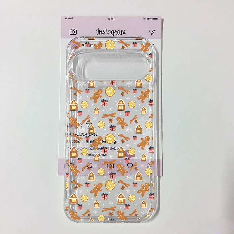 Cute Christmas Snowflake Santa Phone Case For Google Pixel 9 Pro 10 8 Pro 10 Pro XL 5G 6 7 8 8A Lovely Clear Soft TPU Cover Capa