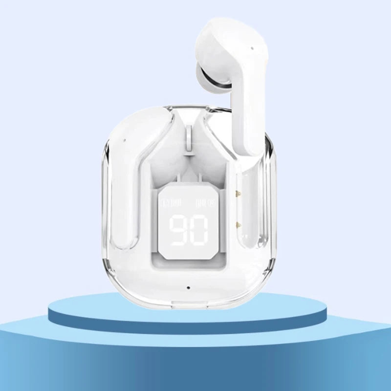 TWS Wireless Earphones Transparent Bluetooth In Ear Headset ENC Sports Headphones LED Power Digital Display Stereo Sound Earbuds - covers4phones