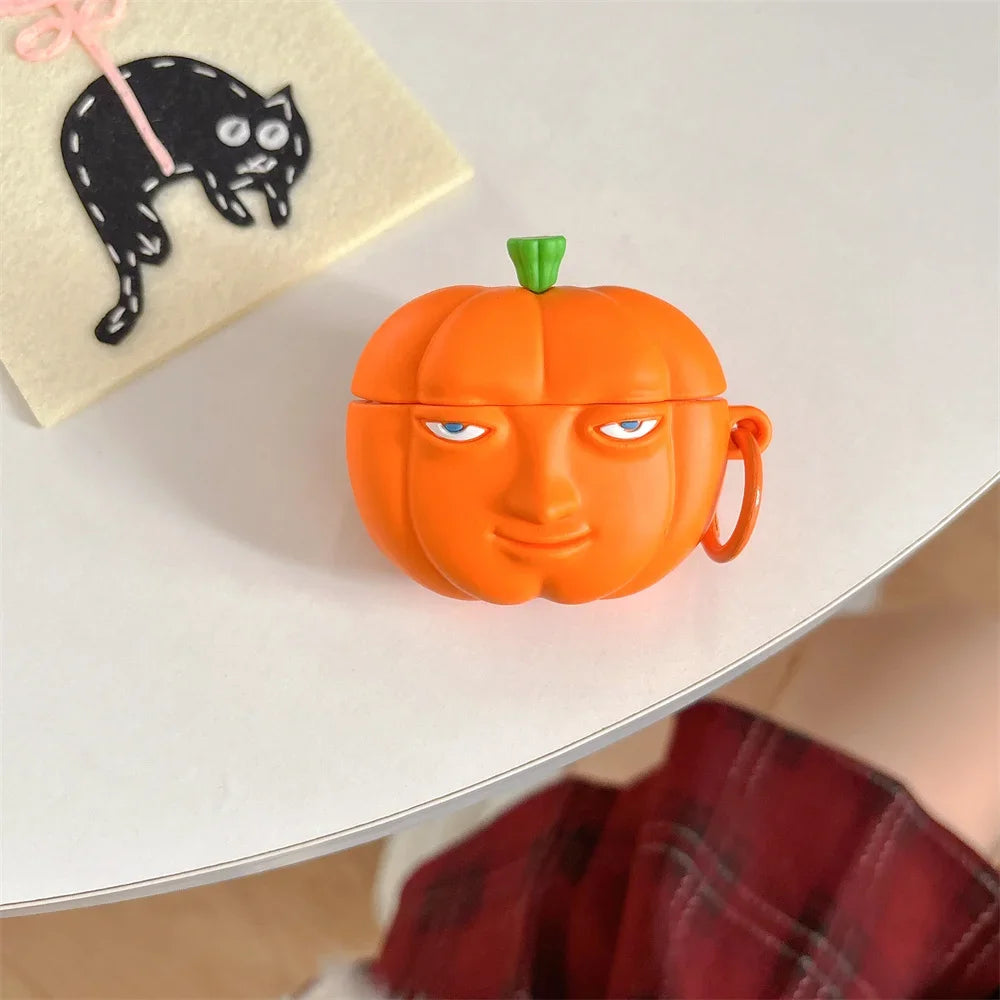 For Samsung Galaxy buds3 Pro Case,For Buds2 Pro,Buds Live,Buds FE,Buds Pro,Cartoon 3D Cute Pumpkin Earphone Protective Sleeve