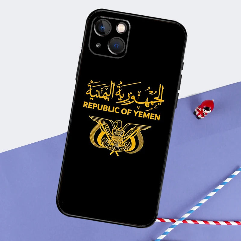 Yemen Flag Phone Case For iPhone 16 15 11 12 13 14 Pro Max Mini XS XR X 7 8 Plus Soft TPU Cover - covers4phones