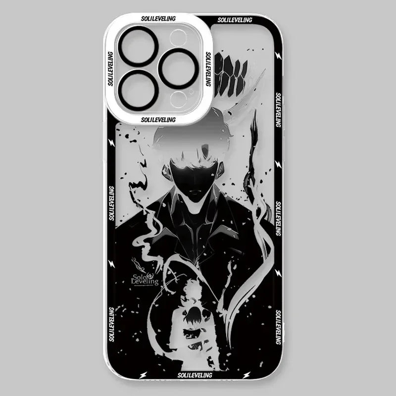 Case For iPhone 15 16 Pro Max 14 Plus 13 12 11 Pro XR XS X 8 7 SE 2020 Anime S-Solo Levelings Shockproof Clear Silicone Cover