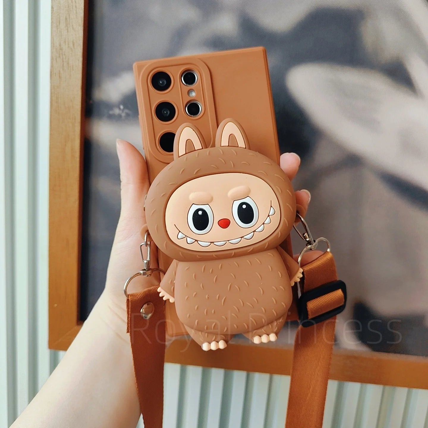 3D Cartoon Capybara Taiyaki Crossbody Strap Wallet Lipstick Bag Phone Case for Samsung Galaxy S25 S24 S23 S21 S20 Ultra Plus