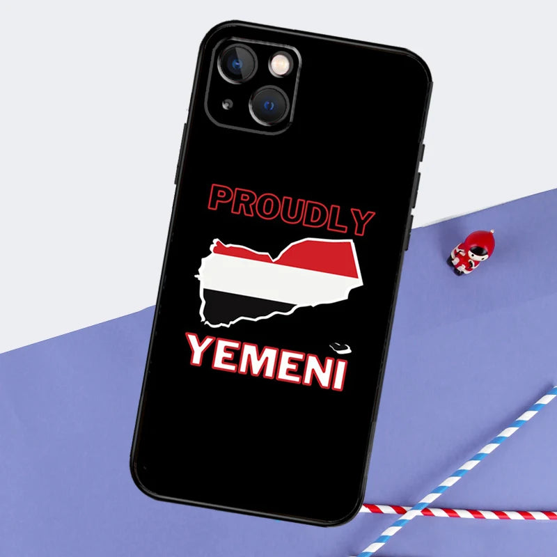 Yemen Flag Phone Case For iPhone 16 15 11 12 13 14 Pro Max Mini XS XR X 7 8 Plus Soft TPU Cover - covers4phones