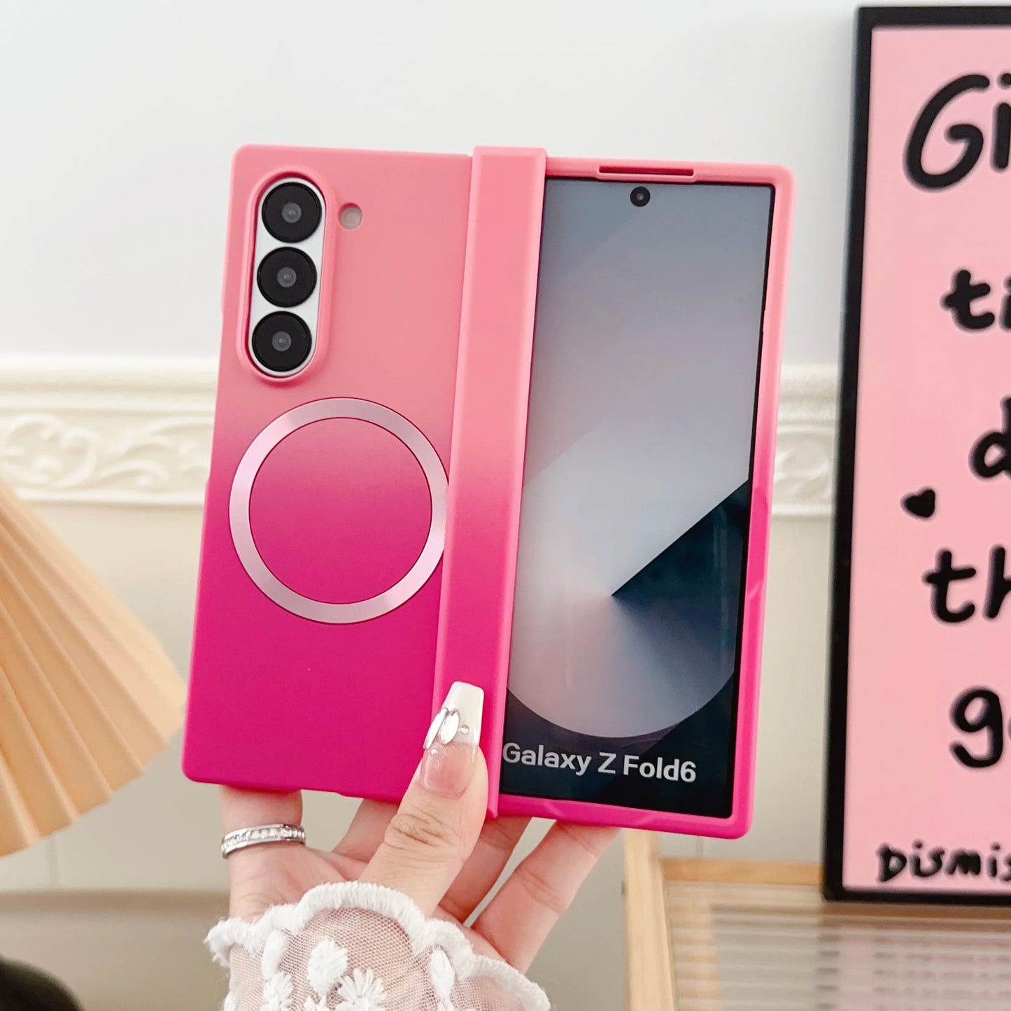 Magnetic for Magsafe Wireless Charging Gradient Phone Case for Samsung Galaxy ZFold 3 4 5 6 7 Liquid Silicone Bumper Cover Funda