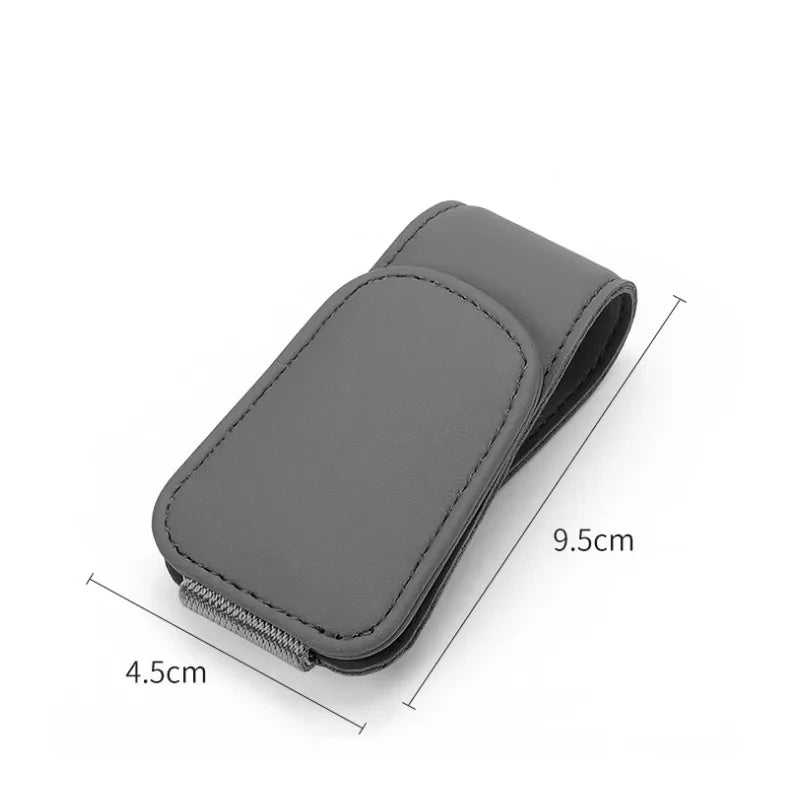 Universal Car Auto Sun Visor Eyeglass Hanger Clip Leather Glasses Holder Magnetic Multi-Function Automobile Accessories Storage - covers4phones