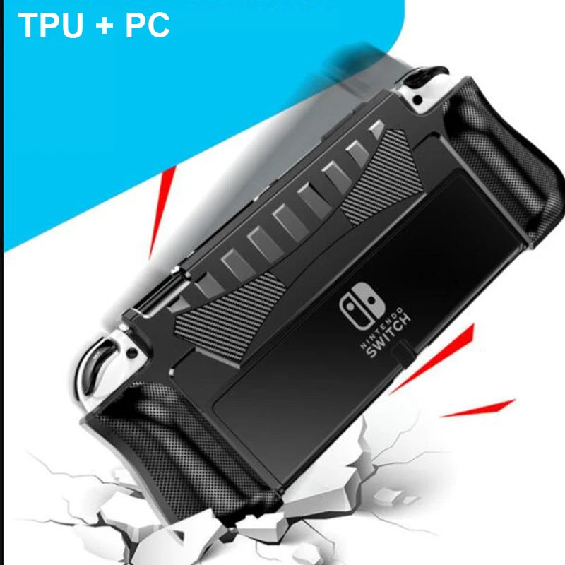 Case For Nintendo Switch OLED Upgraded Protective Cover Ergonomic Comfort TPU Grip Shell Dockabel Case For Nintendoswitch OLED - covers4phones