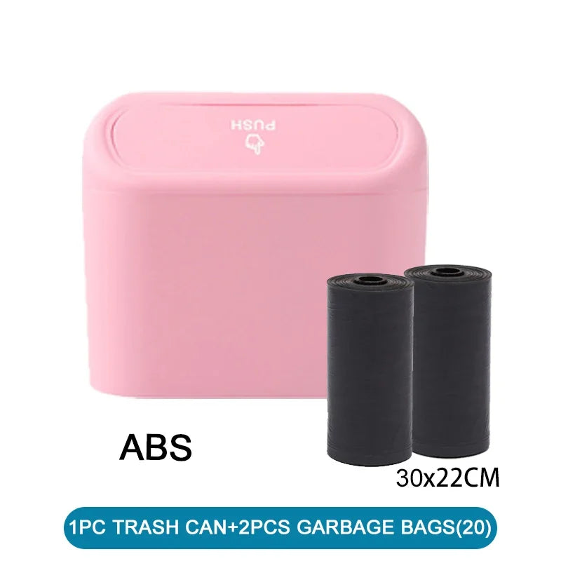 Car Trash Can Bin with Lid Universal Vehicle Mini Leakproof Garbage Can Bin Car Organizers and Storage for Auto Office Home