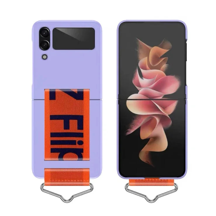 For Samsung Z Flip 6 Ultra Thin Ring Wristband Phone Case For Galaxy Z Flip 6 5 4 3 Flip5 Flip 6 PC Shockproof Hard Back Cover - covers4phones