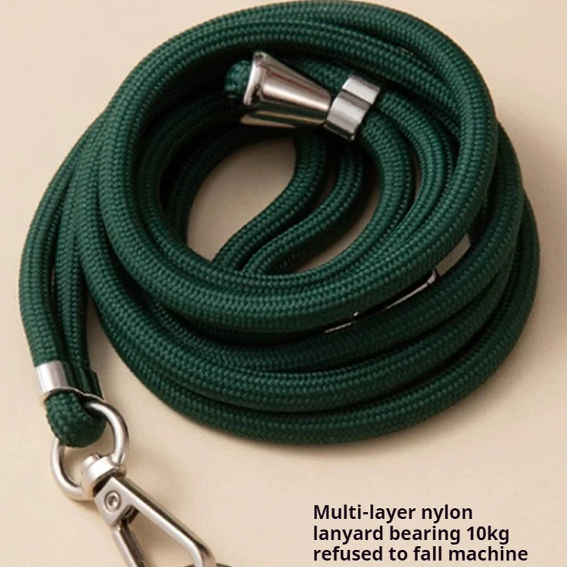 Universal Adjustment Phone Lanyard Necklace Strap Phone Case Solid Color Long Hanging Rope With Clip Anti-Lost Crossbody Lanyard - covers4phones