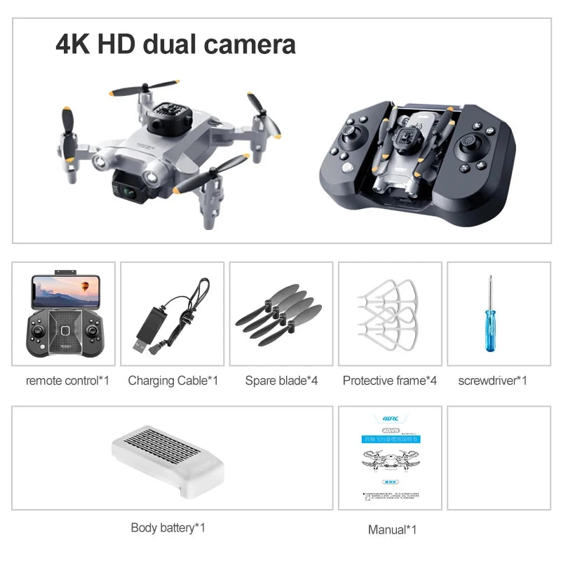 XIAOMI 4DRC V30 Mini Drone with Camera HD 4K 1080P FPV RC Drones Profesional Five-sided Obstacle Avoidance Helicopter Drone Toy - covers4phones