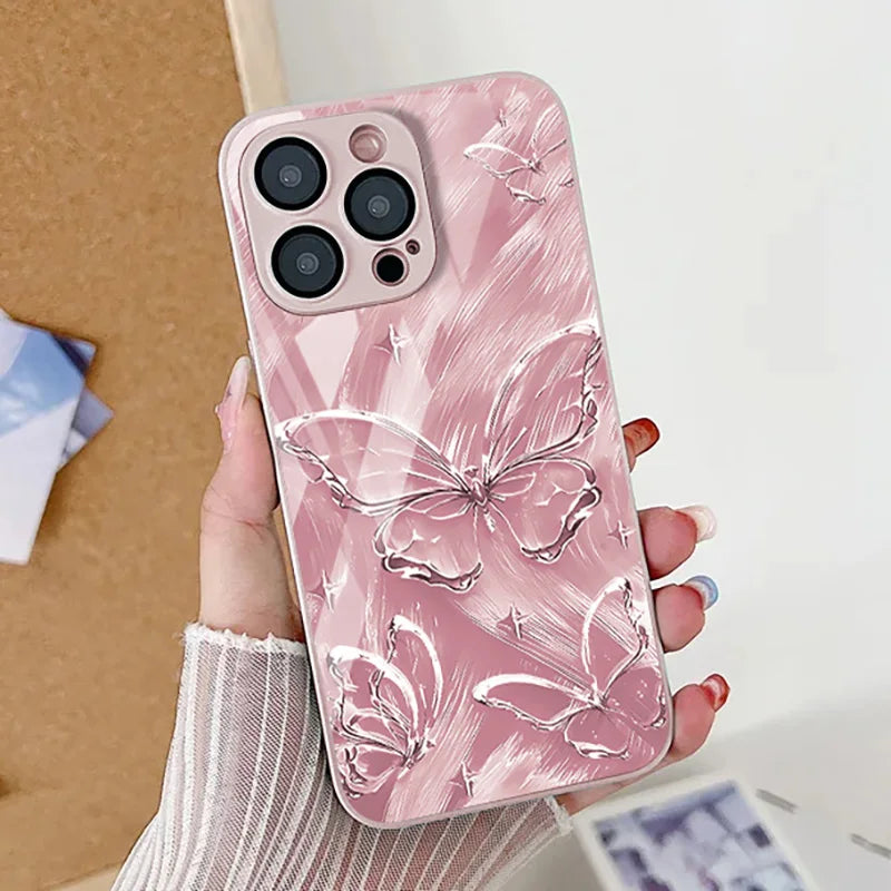 Marble Pattern Phone Case For iPhone 16 Pro Max Case iPhone 15 13 11 12 14 Pro Max 16e X XR XS 7 8 Plus SE Tempered Glass Cover