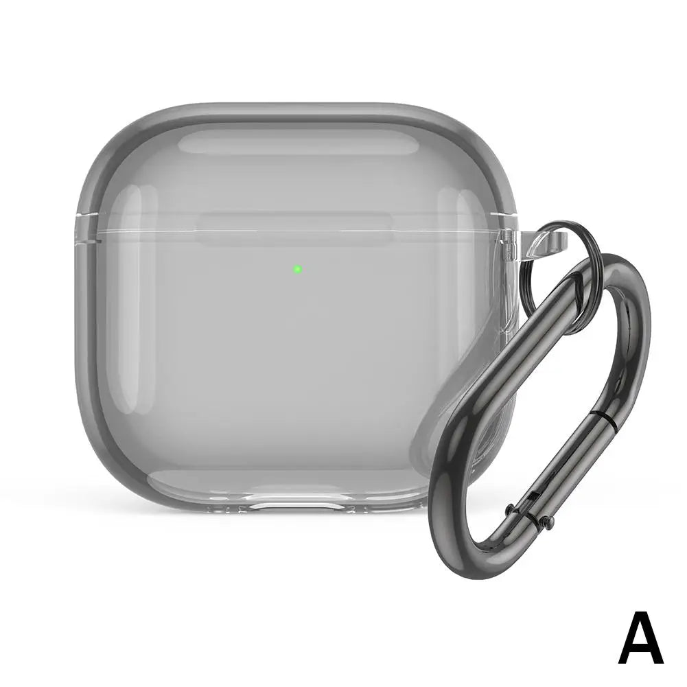 Translucent Protecitve Case For AirPods 4 Premium Sleeve Cover For AirPods 4th Generation Case Drop Protector with Carabiner - covers4phones