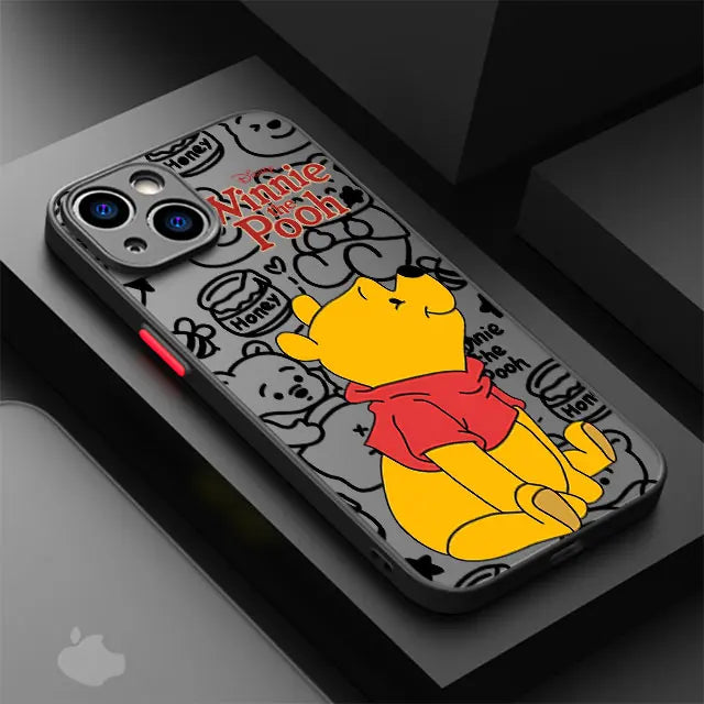 Disney Winnie The Pooh Phone Case for Apple iPhone 15 16 Pro XS Max 13 14 Plus XR SE 7 8 12 11 Pro plus Matte