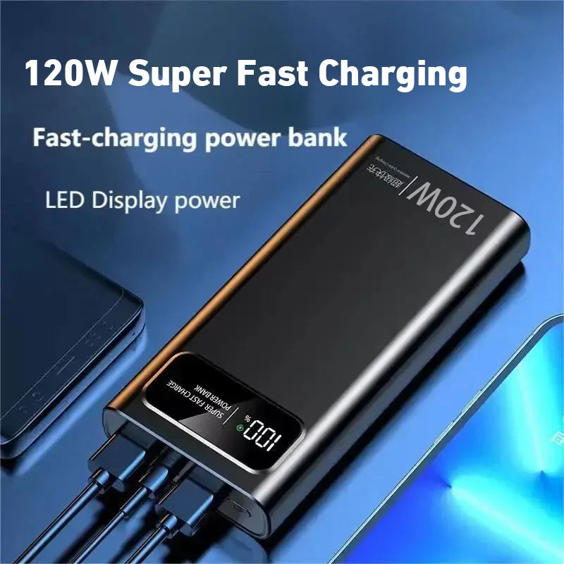 Xiaomi 200000mAh Power Bank 120W Super Fast Charger Large Capacity Mobile Power Portable External Battery for iPhone Samsung New - covers4phones
