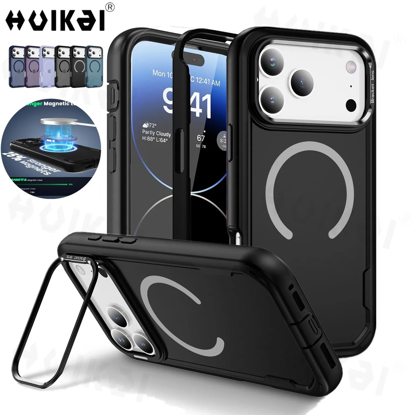 Case For iPhone 17 Pro Max 16 Pro 15 Pro Max 14 13 12 Magsafe Magnetic Camera Protective Full Body Shockproof Protective Covers