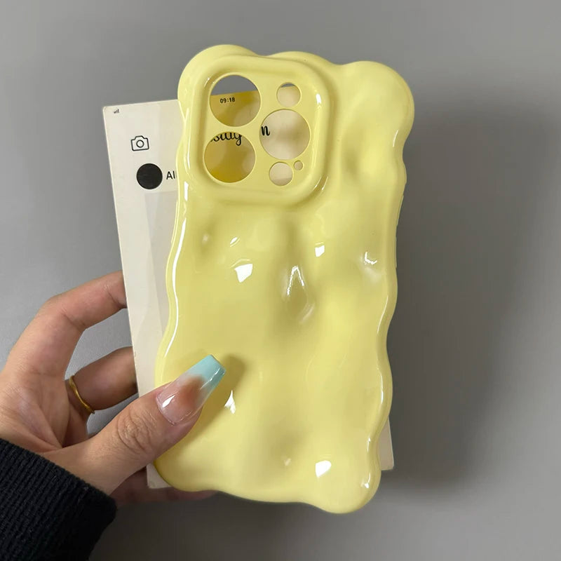 Candy Color Glossy 3D Meteorite Pattern For iPhone 16 Pro Max 15 Plus 13 14 12 11 Shockproof Back Cover