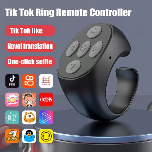 Wireless Bluetooth Mobile Selfie Lazy Artifac Tiktok Remote Control Ring Mobile Phone Bluetooth Controller t For Xiaomi Apple - covers4phones