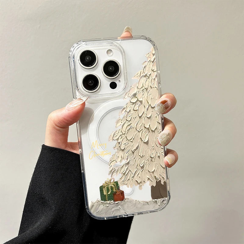 Christmas Hat Cat Magnetic Case for Samsung Galaxy S25 Edge S24 S23 S22 S21 Ultra Plus FE A56 A55 A54 A36 A35 A26 A16 A15 Cover