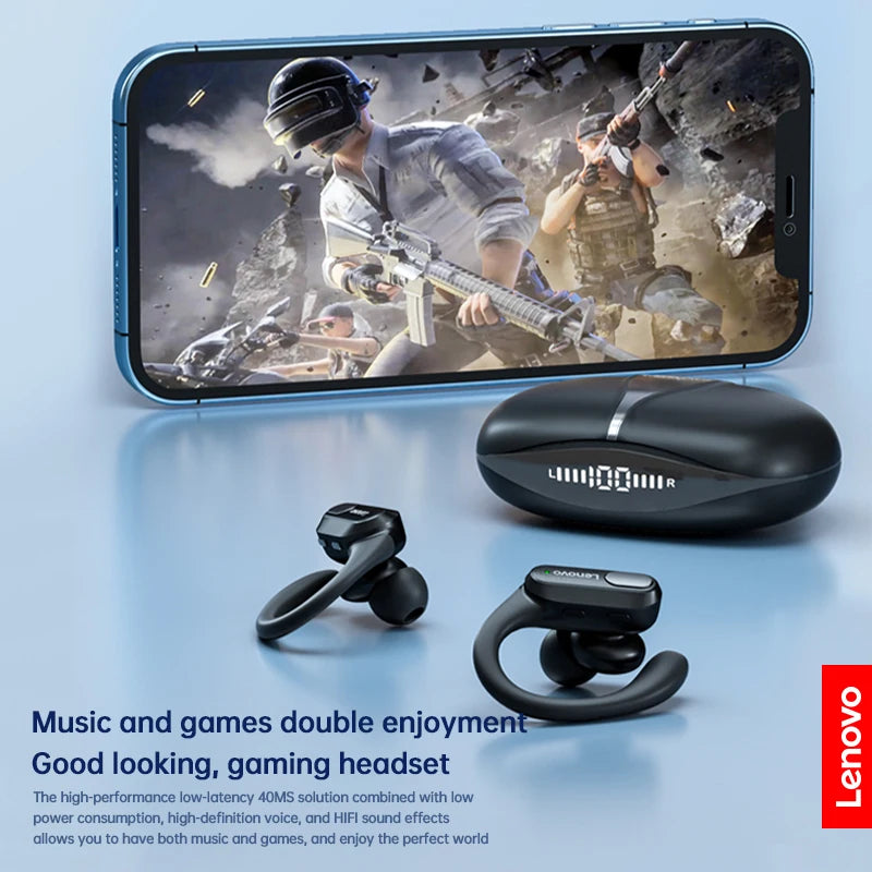 Lenovo XT80 Sports Wireless Headphones with Mics, Button Control, LED Power Display,Hifi Stereo Sound