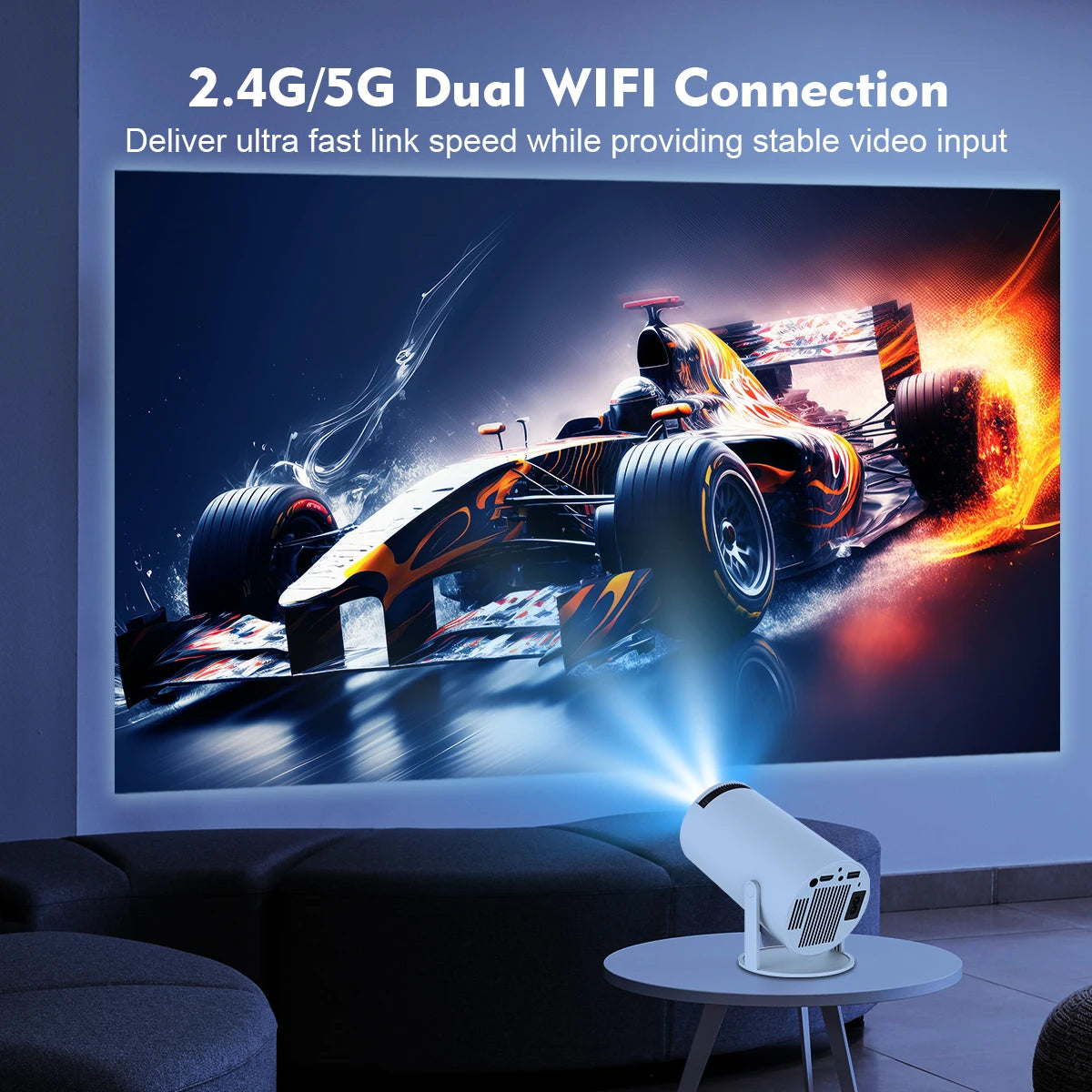 Transpeed 4K Wifi6 HY300 Pro Projector Android 11 260 ANSI Dual WIFI Allwinner H713 BT5.0 720P Home Cinema Outdoor Portable - covers4phones