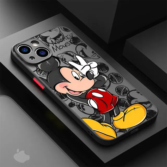 Disney Mickey Minnie Mouse Phone Case for Apple iPhone 15 Pro Max 13 14 Plus 12 Mini 11 Pro XR 8 SE 7 XS MAX Matte Cover - covers4phones