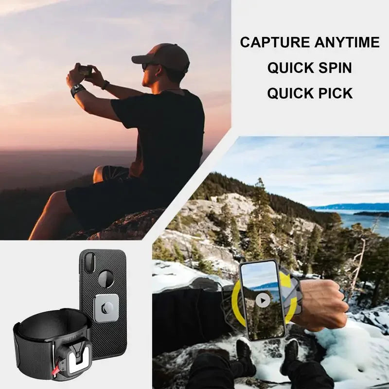 360 Rotatable Wristband Cell Phone Wrist Holder Biking Detachable Armband Cellphone Bracket For Iphone 15 Pro Max Accessories - covers4phones