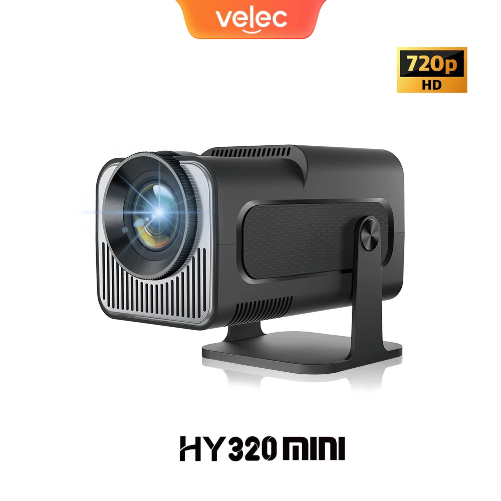 Velec HY320 Mini Projector Upgrade 4K Android 11 WiFi 6 BT 5.0 Allwinner H713 Home Outdoor Portable Projector HY320 MINI - covers4phones