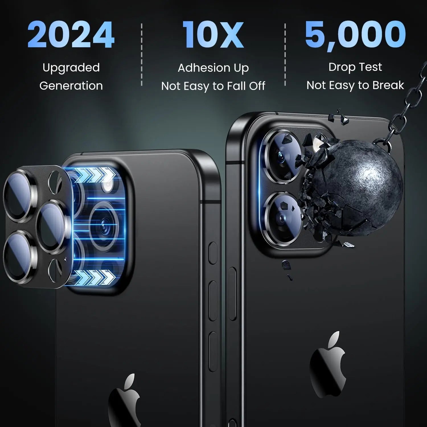 Titanium Black Camera Lens Protector Cover For iPhone 16 Pro Max 15 Plus 14 13 Mini 16Pro 15Pro Protection Phone Accessories - covers4phones