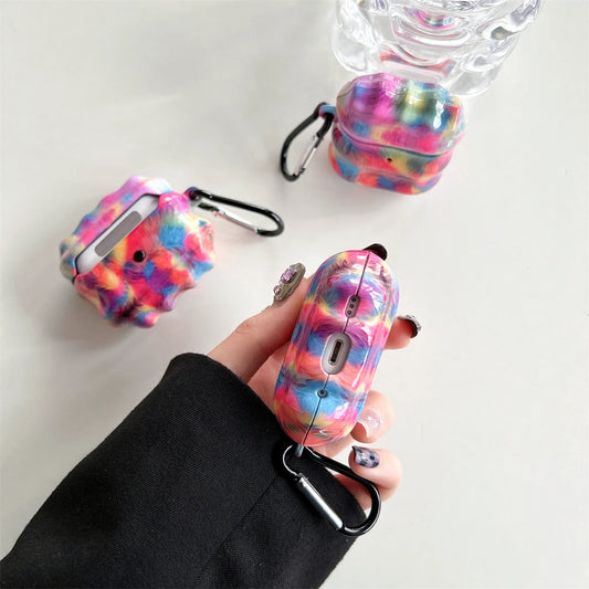 Wave 2-in-1 Earphone Cover Colored feathers Suitable for AirPods 1 2 3 Pro2 Pro Advanced Anti slip Earphone Cover - covers4phones