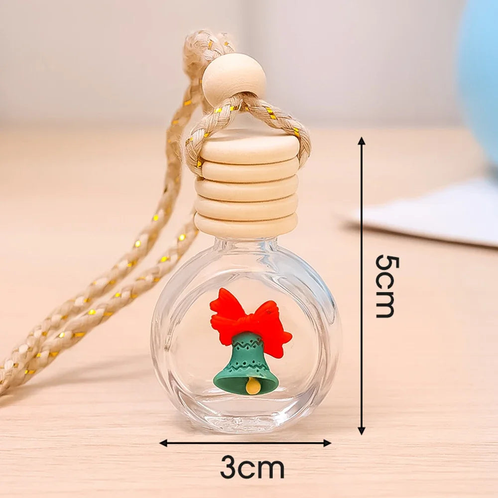 10ml Perfume Galss Bottle Pendant Christmas Car Auto Rearview Mirror Decoration Empty Bottle Aromatherapy Essential Oil Bottle