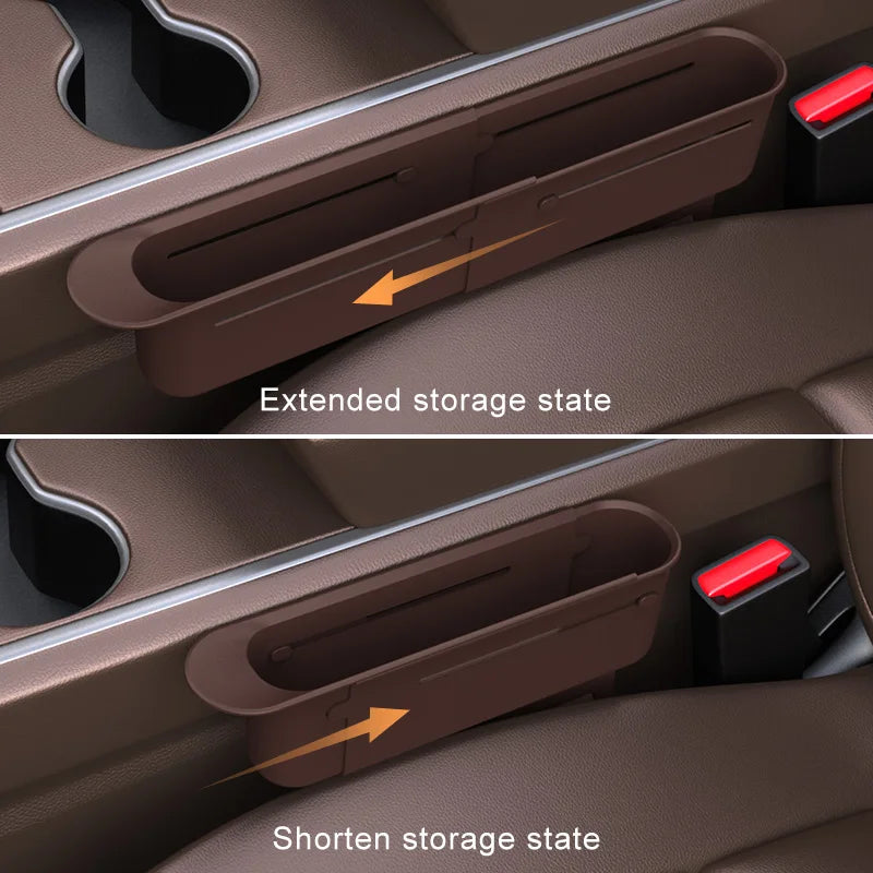 1pc Retractable Car Seat Gap Storage Box Storage Box Car Interior Storage Accessories Car Seat Gap Filler For Mobile Key Card