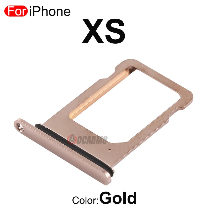 1Pcs/Lot For Apple iPhone X XS Max SIM Card Tray Stainless Steel Drawer Holder Single Dual Slot Replacement Parts - covers4phones