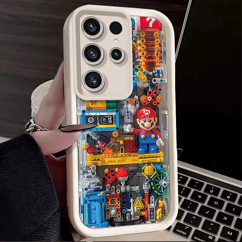Super M-Marios Bros Case for Samsung Galaxy S24 S23 S22 S21 Ultra Plus S20 FE A55 A54 A53 A52 A52S A51 A50 A50S A35 A34 Cover - covers4phones