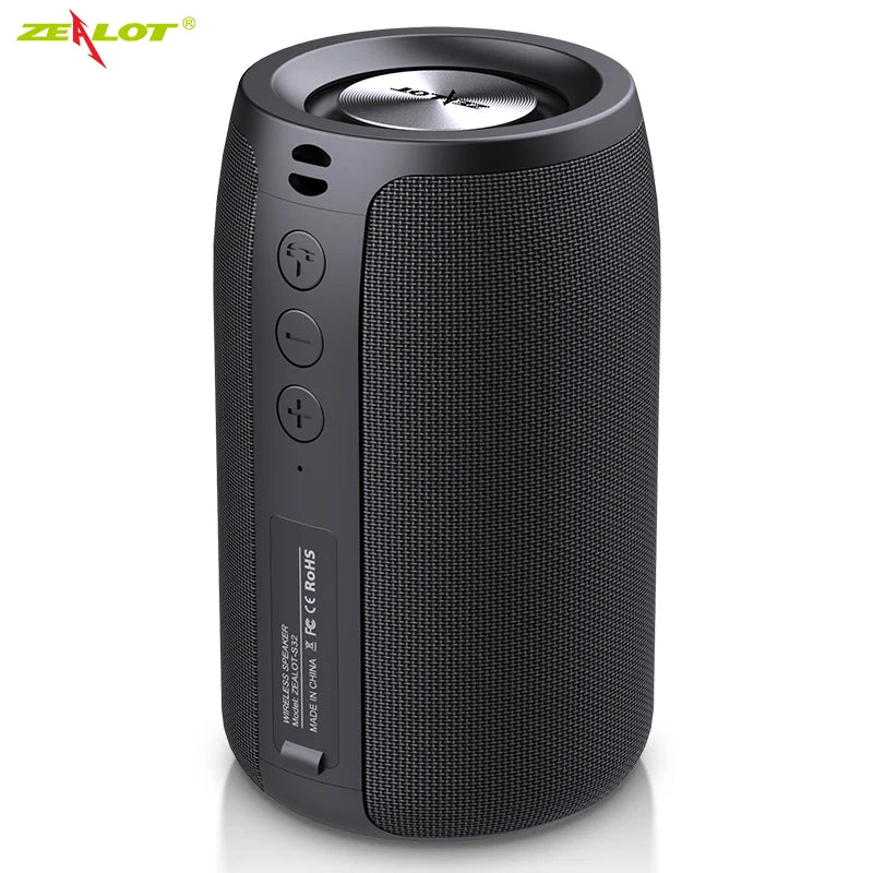 Zealot-S32 Wireless Speaker Outdoor Portable Subwoofer Speaker, Waterproof IPX 6, Dual Pairing,1800mAh Battery - covers4phones