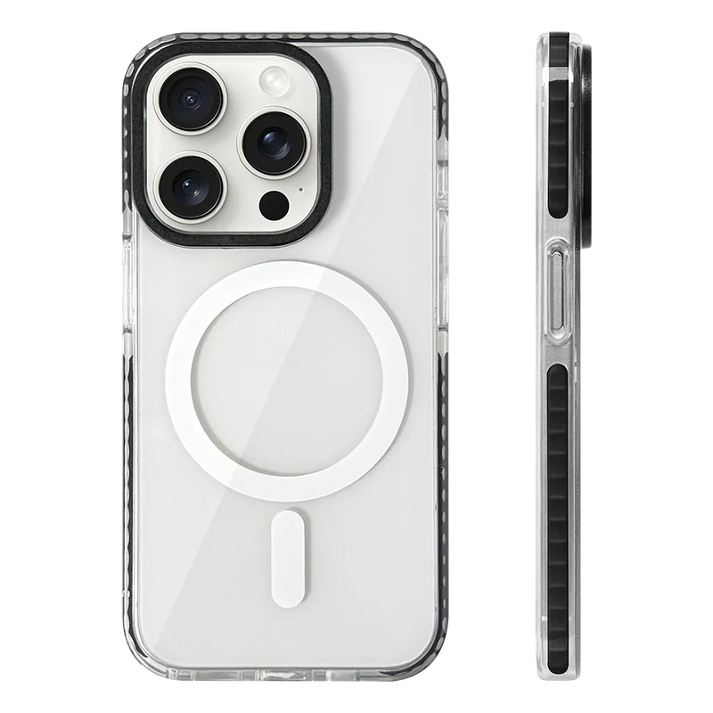 Transparent Neon Color MagSafe Phone Case for iPhone 15 16 Pro Max 15pro 13 14 12 Wireless Charging Soft Silicone Bumper Cover - covers4phones
