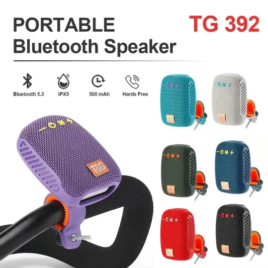 TG392 with Stand Bicycle Wireless Bluetooth Speaker TWS Interconnected Mini Subwoofer FM Radio Outdoor Cycling TF Card Music Box - covers4phones